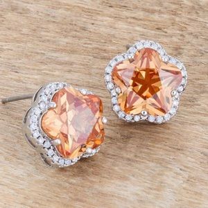 Floral Cut 7.00 ct Simulated Earrings